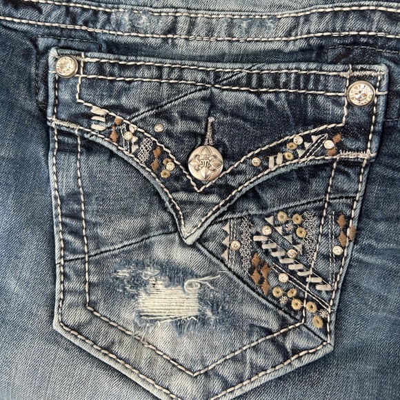 ❄️Mid Rise Boot Cut Bling Jeans - Picture 2 of 16